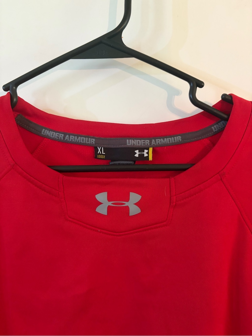 Under Armour Red Athletic Crewneck with Reflective Logo